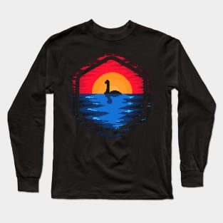 Loch Ness Monster in Pixel Art Long Sleeve T-Shirt